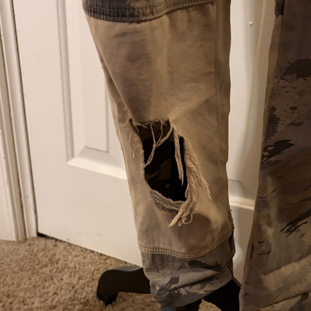 POL Camo Patchwork Overalls Distressed Denim - image 10